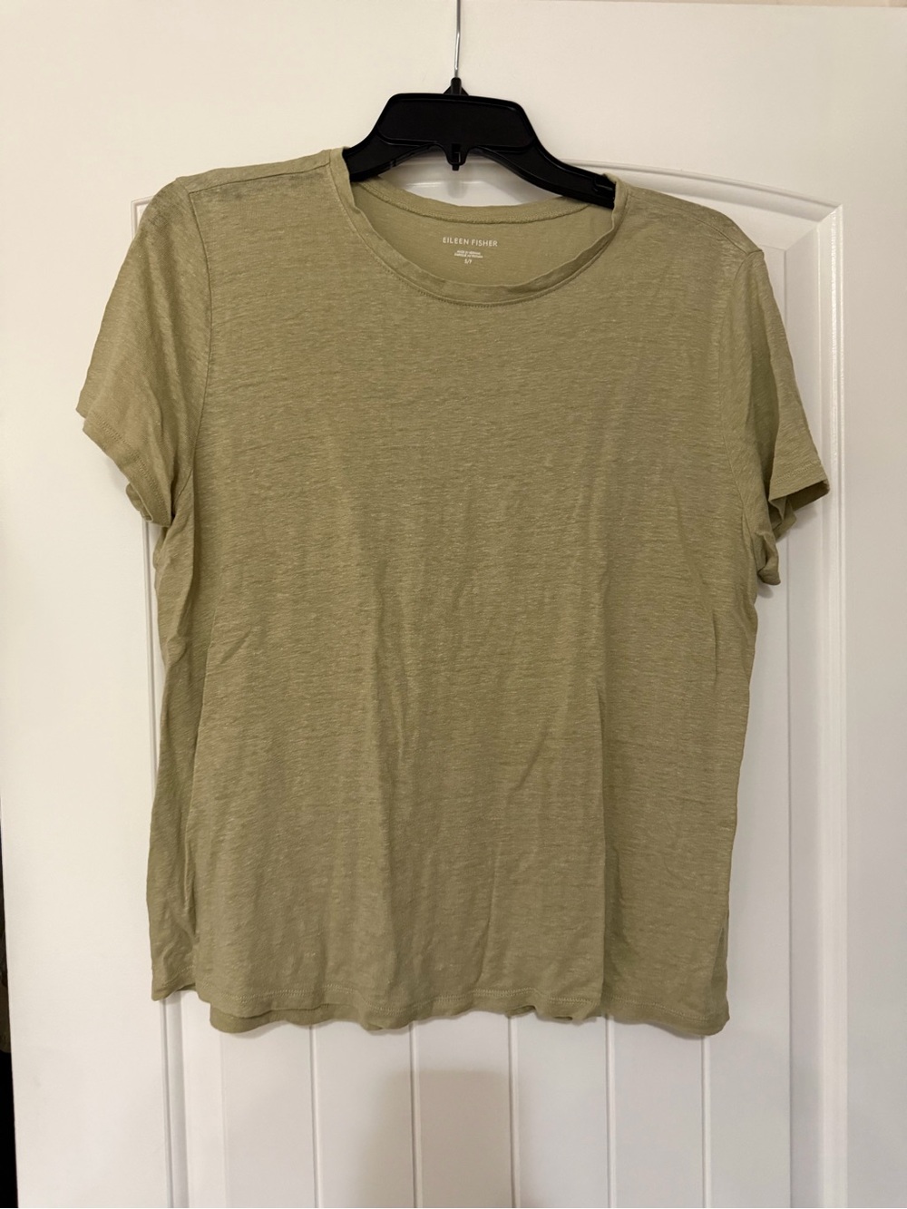 Eileen Fisher Olive Green Short Sleeve Crewneck Tee